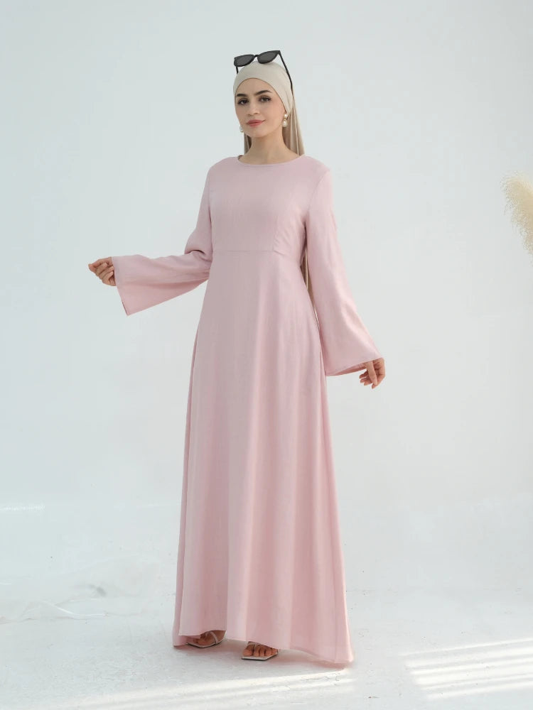 Abaya Modest Maxi Dress – Solid Color Robe