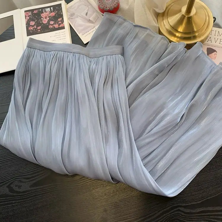 A-Line Skirt with Layered Mesh Ruffles