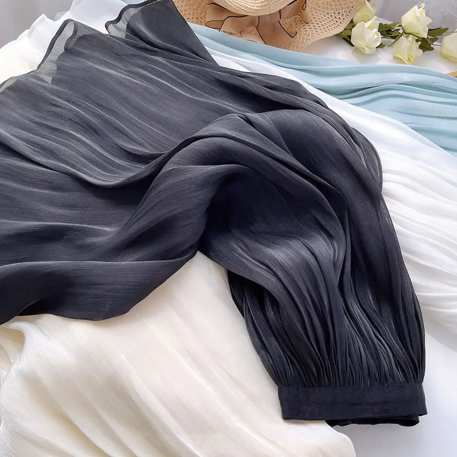 A-Line Skirt with Layered Mesh Ruffles