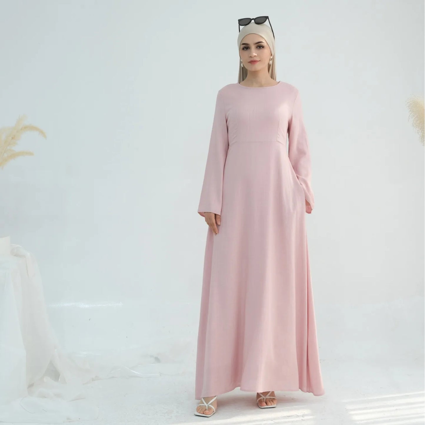 Abaya Modest Maxi Dress – Solid Color Robe