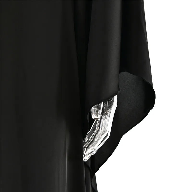 Elegant Satin Long Sleeve Maxi Dress for Women – Slim Round Neck