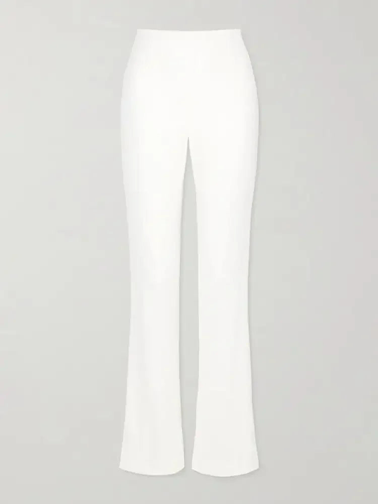 Extra-long Pleated Blazer Coat & High Waist Straight Pants Set – Two-Piece Outfit