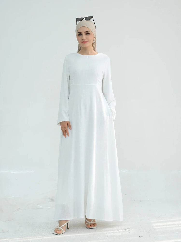 Abaya Modest Maxi Dress – Solid Color Robe