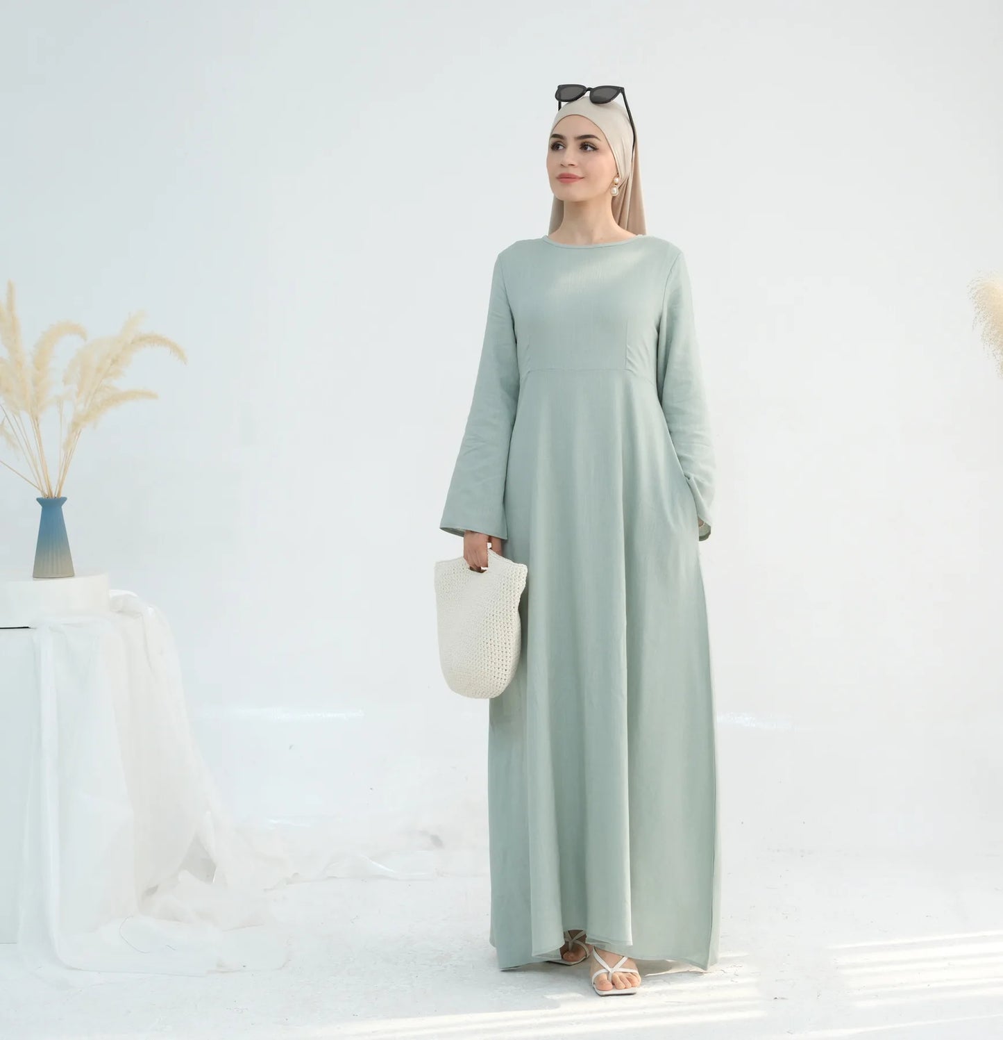 Abaya Modest Maxi Dress – Solid Color Robe
