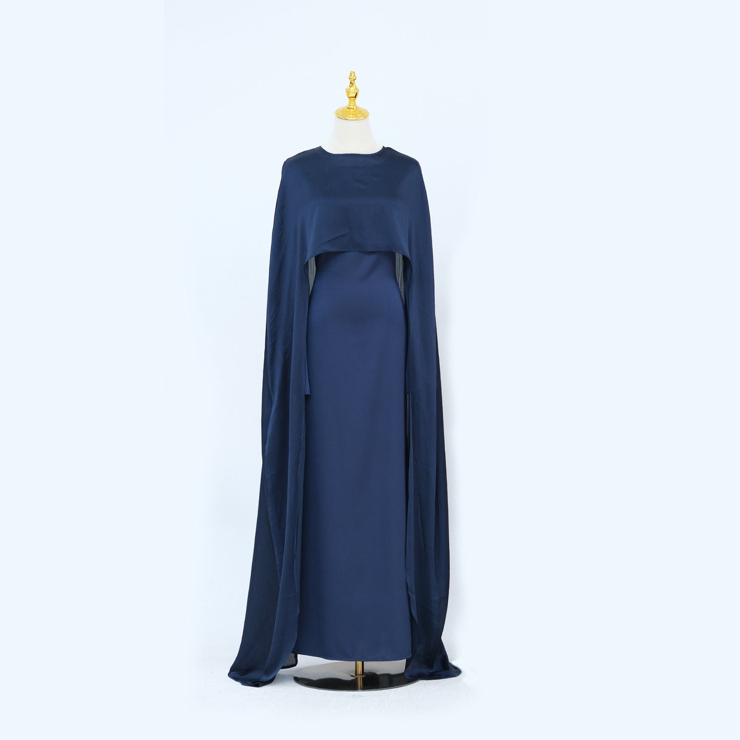 2-Piece Long Robe Abaya Set with Cape