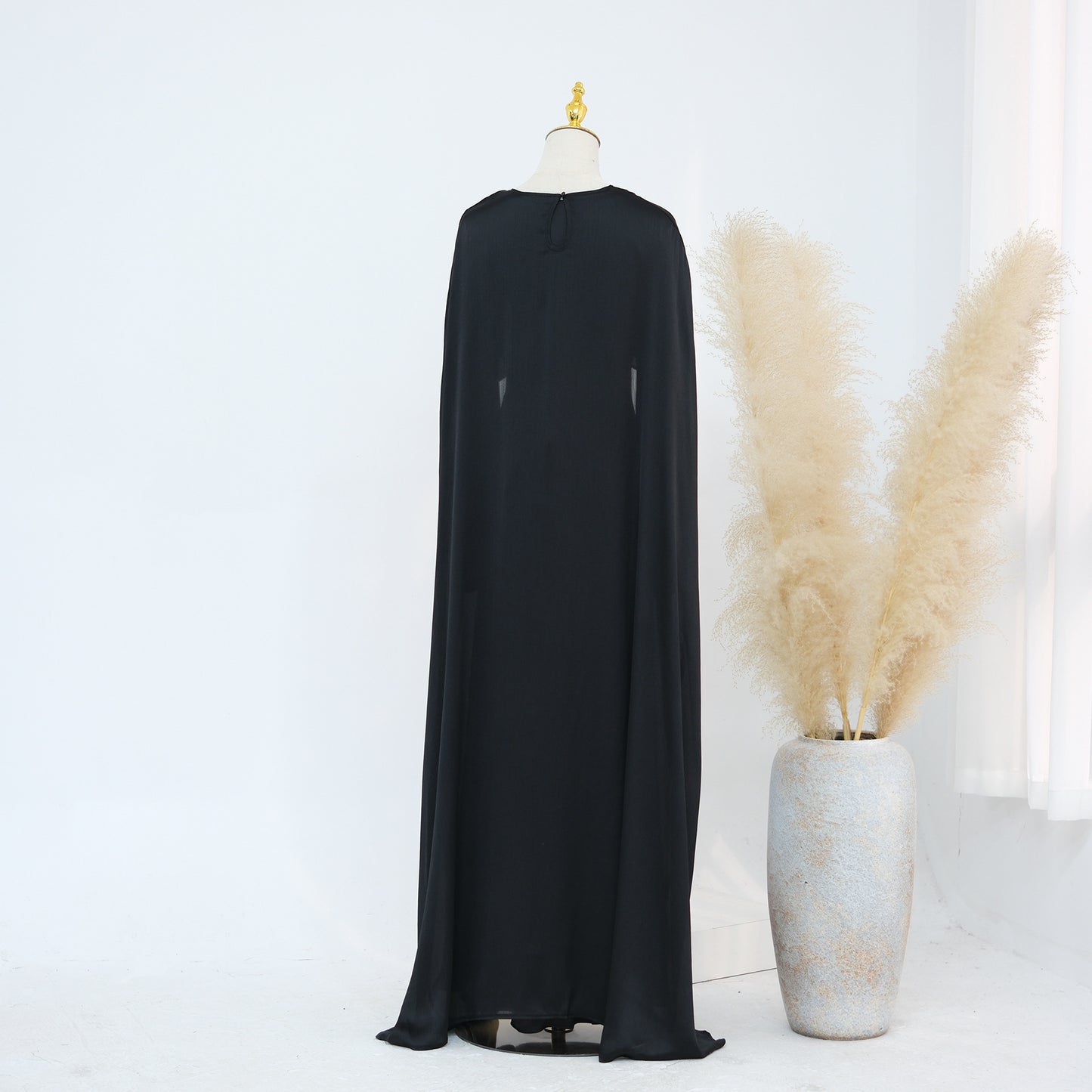 2-Piece Long Robe Abaya Set with Cape
