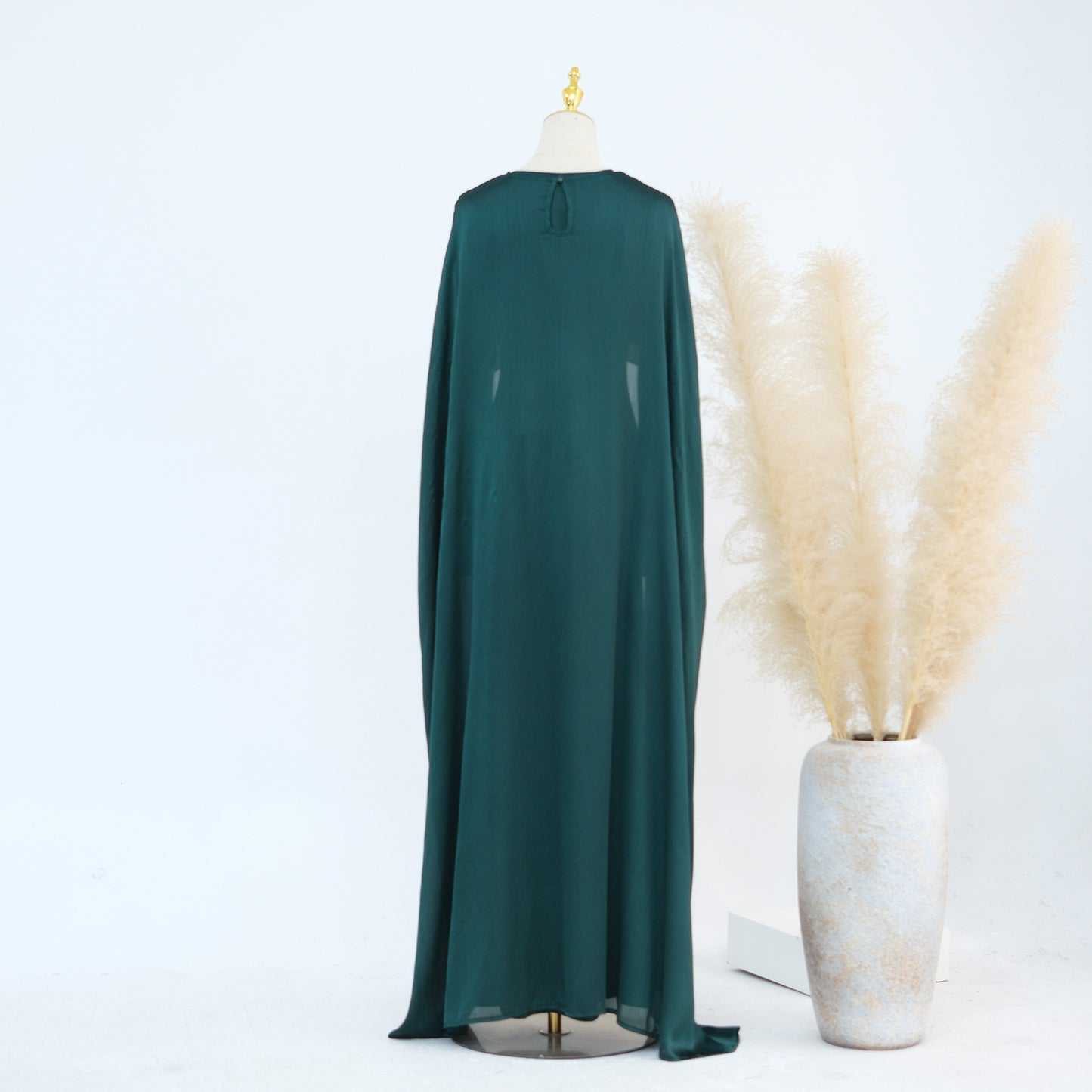 2-Piece Long Robe Abaya Set with Cape