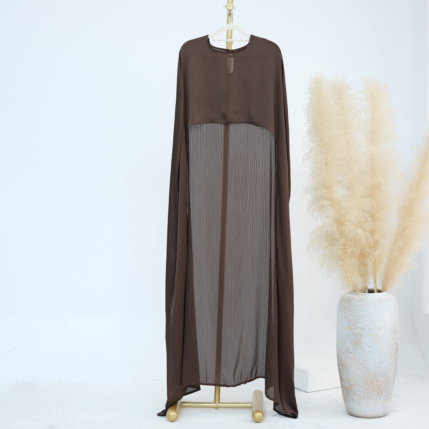 2-Piece Long Robe Abaya Set with Cape