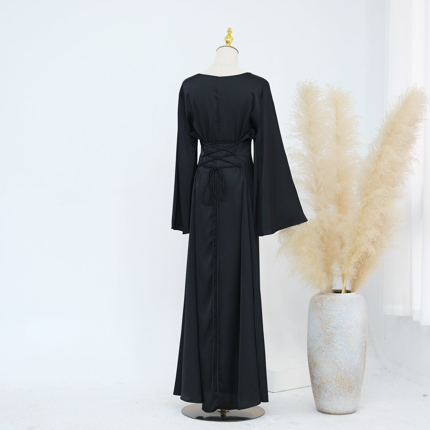 2-Piece Long Robe Abaya Set with Cape