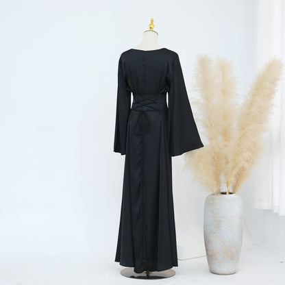2-Piece Long Robe Abaya Set with Cape