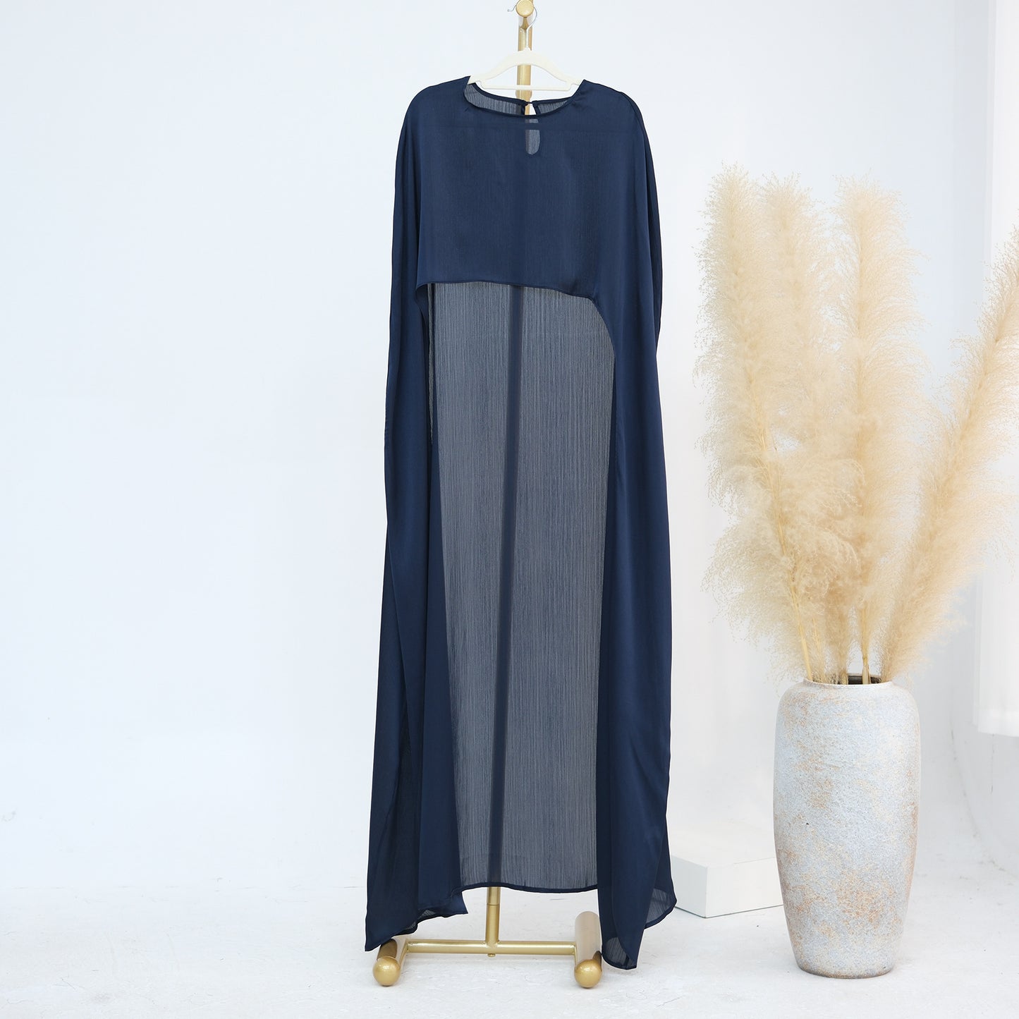 2-Piece Long Robe Abaya Set with Cape