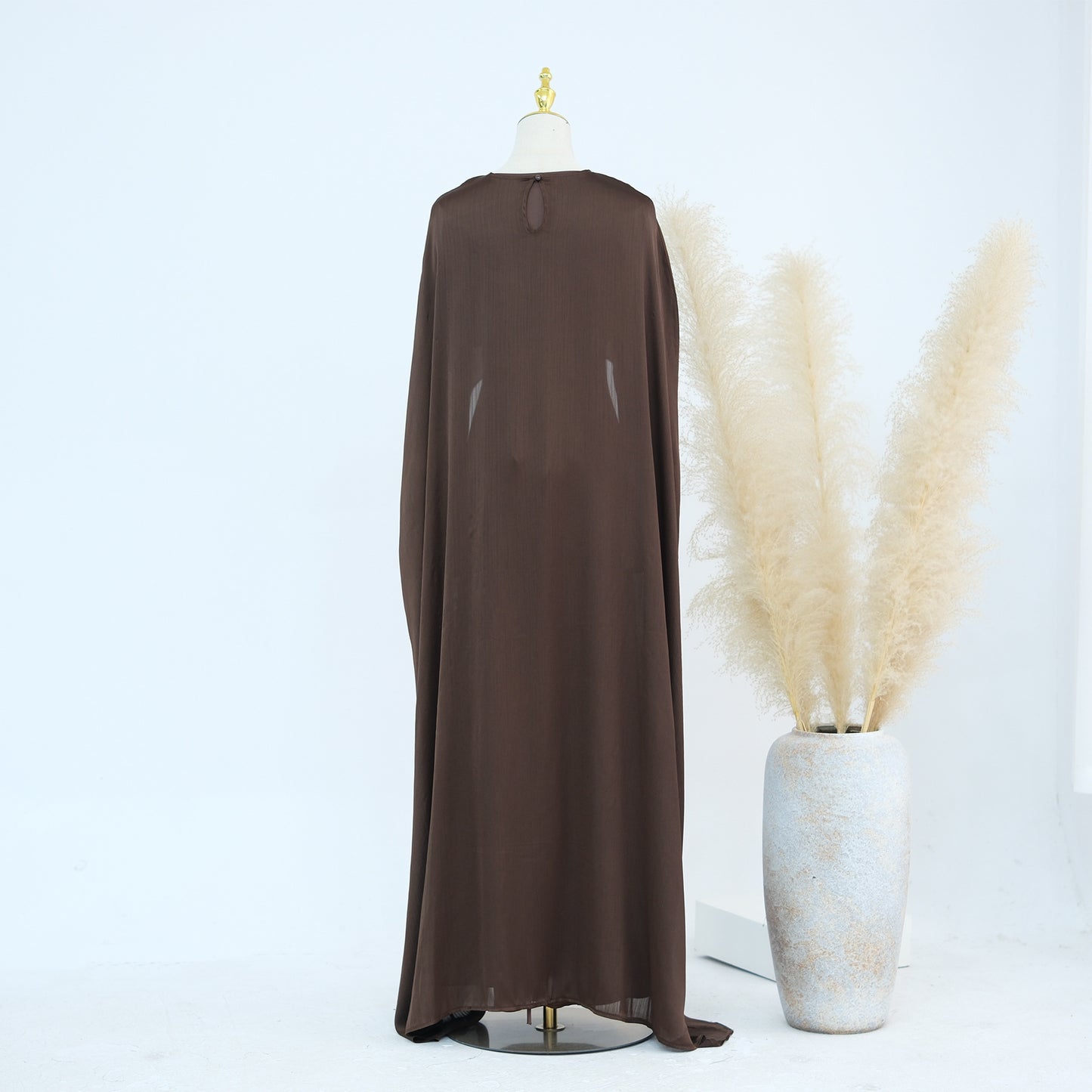 2-Piece Long Robe Abaya Set with Cape