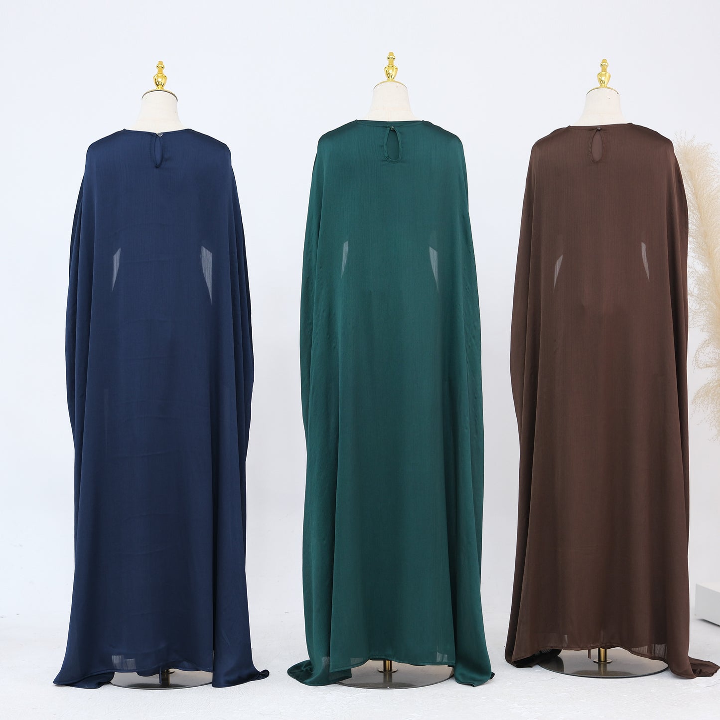 2-Piece Long Robe Abaya Set with Cape