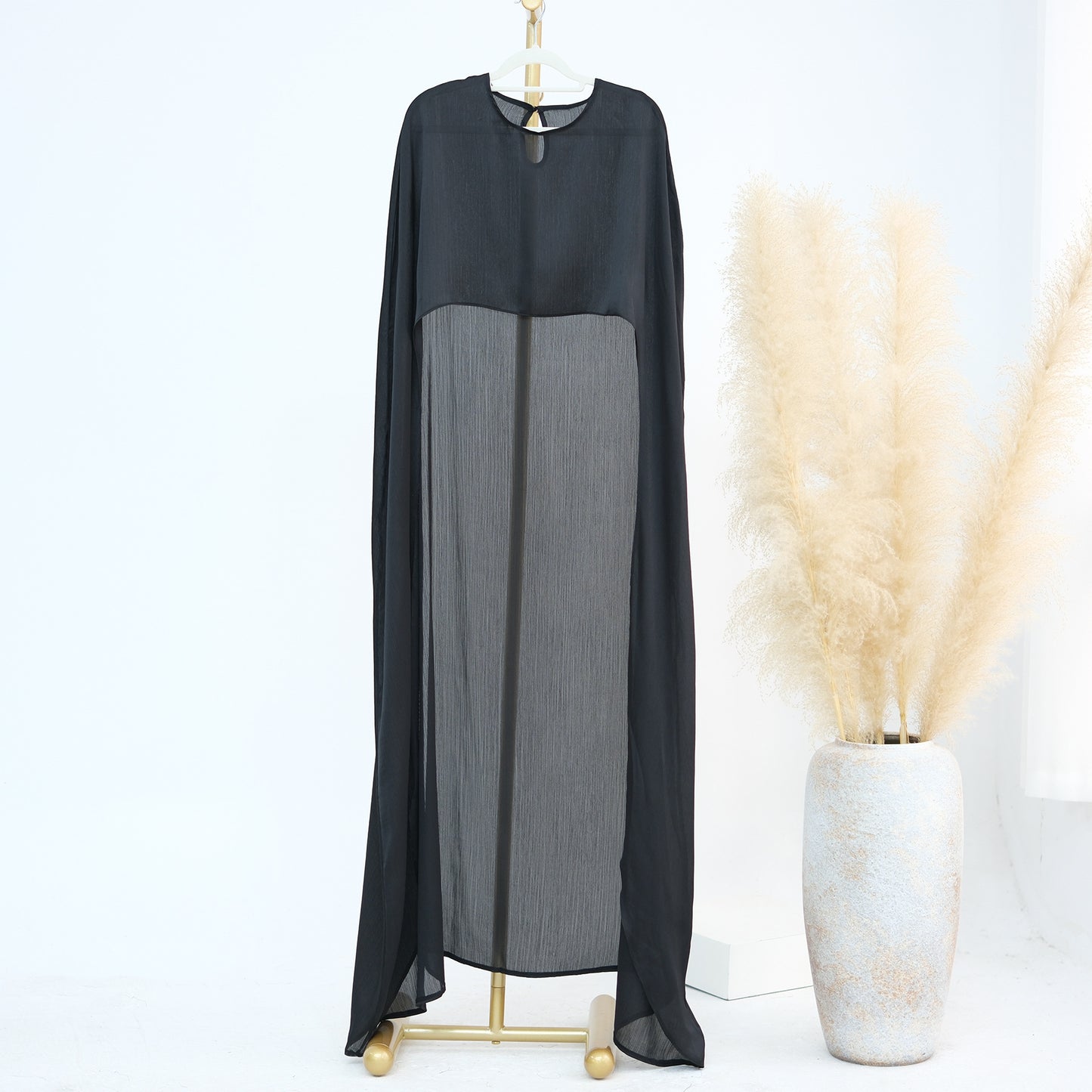 2-Piece Long Robe Abaya Set with Cape
