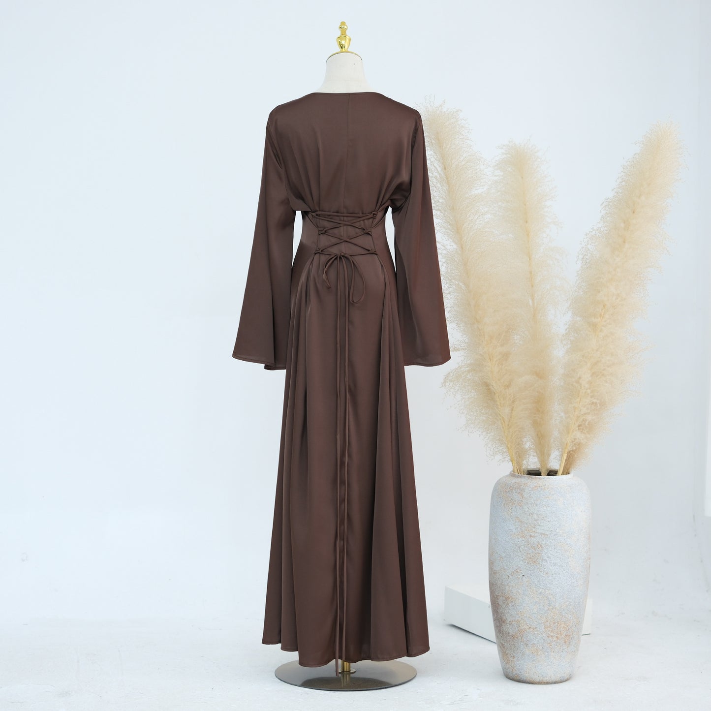 2-Piece Long Robe Abaya Set with Cape