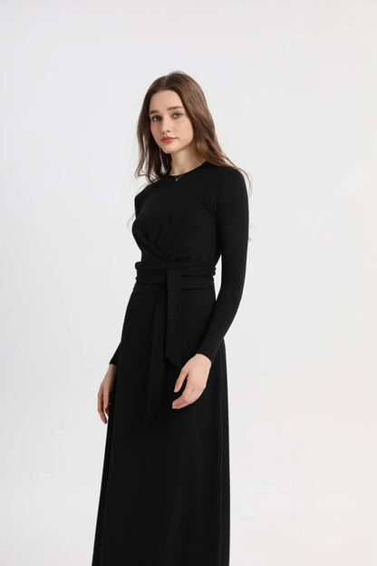 Ribbed Wrap Top & A-Line Maxi Dress Set