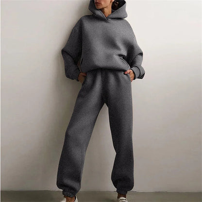 Women’s Tracksuit Suit – Warm Hoodie Sweatshirts &amp; Long Pant Sets