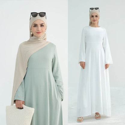 Abaya Modest Maxi Dress – Solid Color Robe