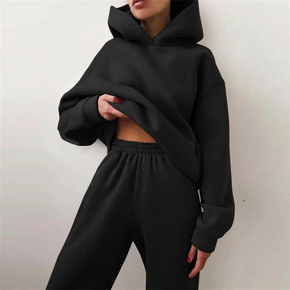 Women’s Tracksuit Suit – Warm Hoodie Sweatshirts &amp; Long Pant Sets