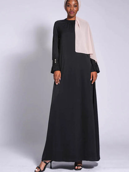 Abaya High Neck Maxi Long Dress