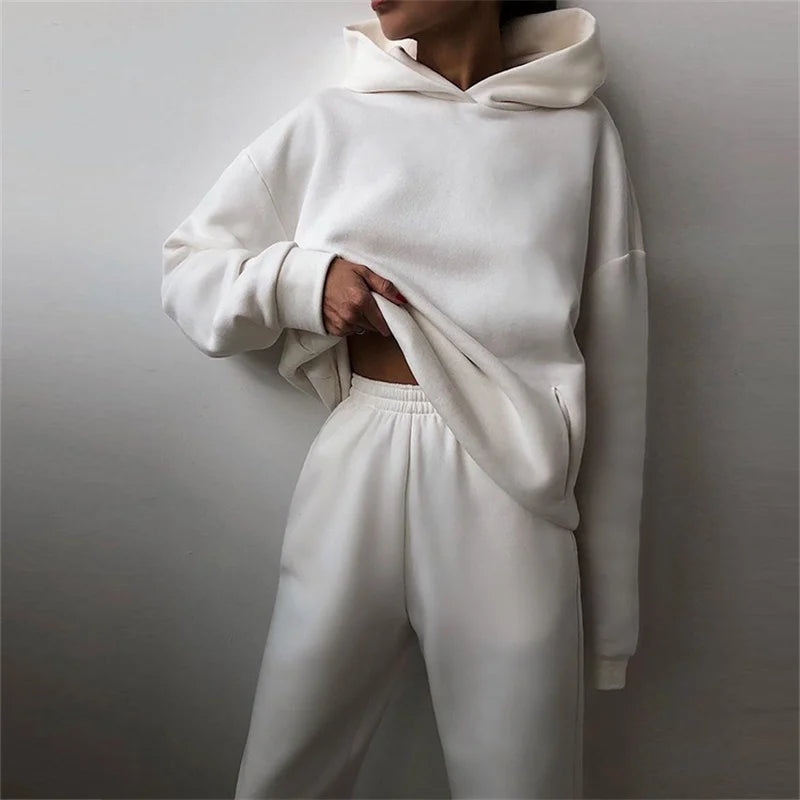 Women’s Tracksuit Suit – Warm Hoodie Sweatshirts &amp; Long Pant Sets