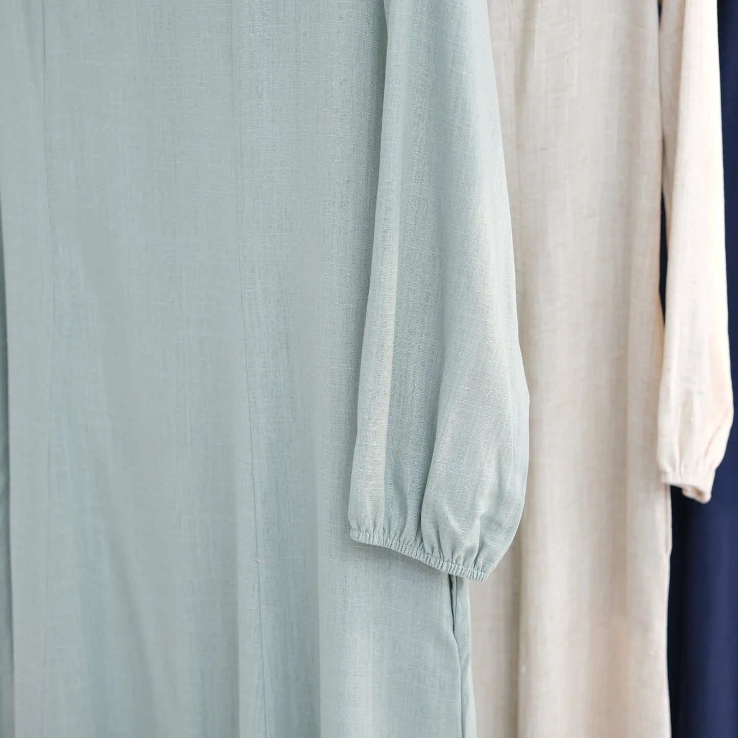 Slim Long Dress – Solid Color Casual Abaya