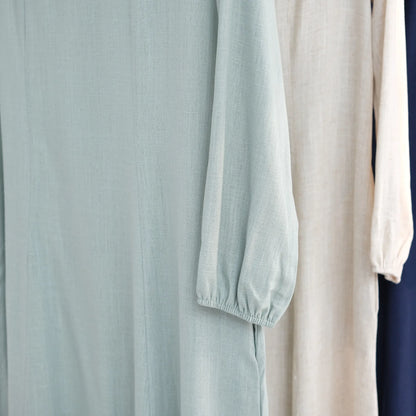 Slim Long Dress – Solid Color Casual Abaya