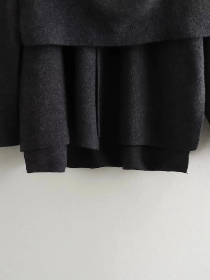 Scarf Coat Long Sleeve Knitted Asymmetric Jacket – Casual Streetwear Coat