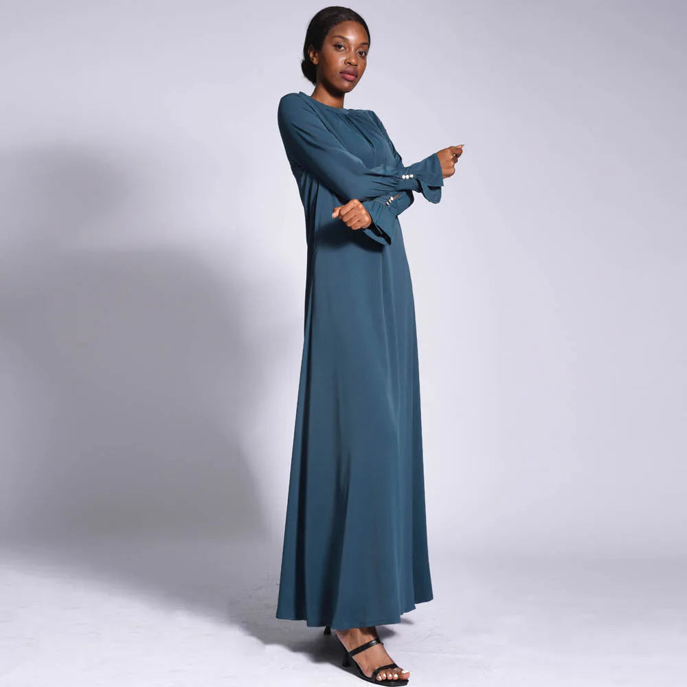 Abaya High Neck Maxi Long Dress