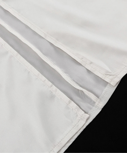 Satin Dress – Long Sleeve Ankle-Length Vintage Ruffle Single-Breasted Dress