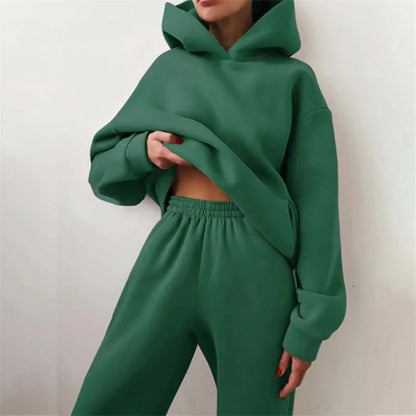 Women’s Tracksuit Suit – Warm Hoodie Sweatshirts &amp; Long Pant Sets