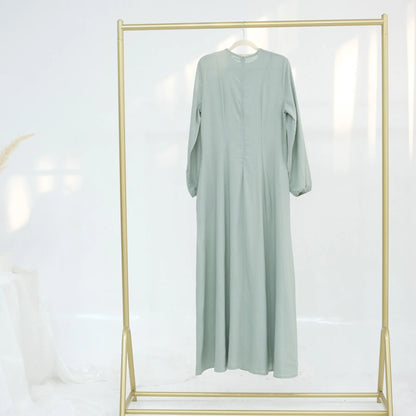 Slim Long Dress – Solid Color Casual Abaya