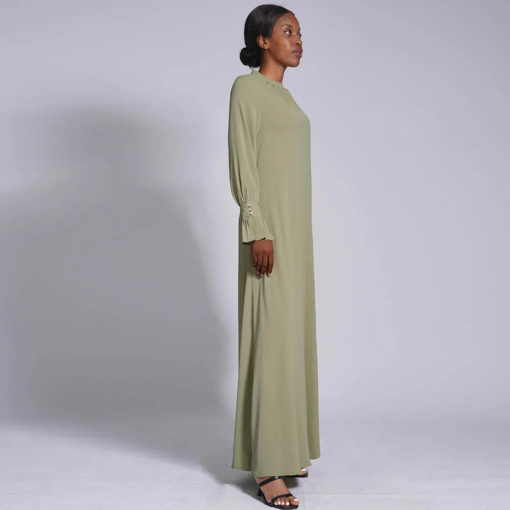 Abaya High Neck Maxi Long Dress