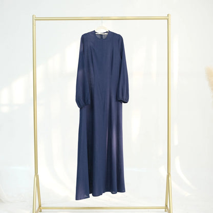 Slim Long Dress – Solid Color Casual Abaya