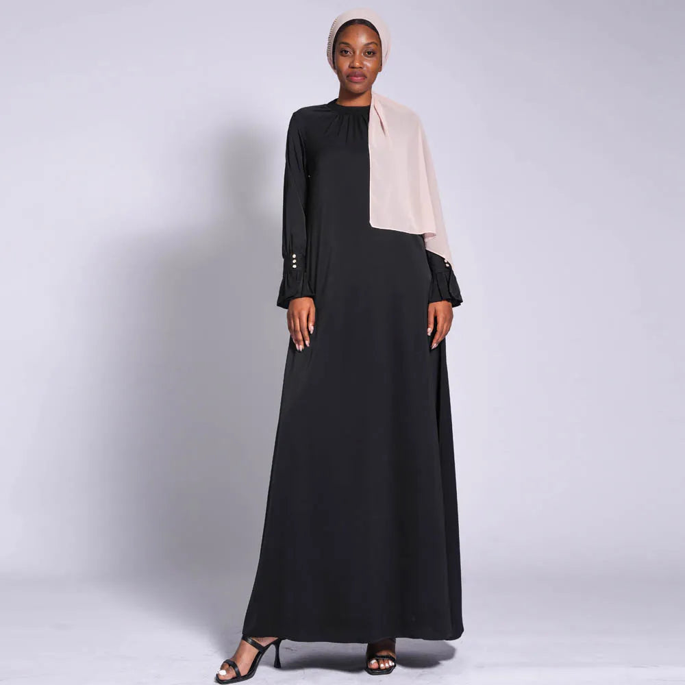 Abaya High Neck Maxi Long Dress