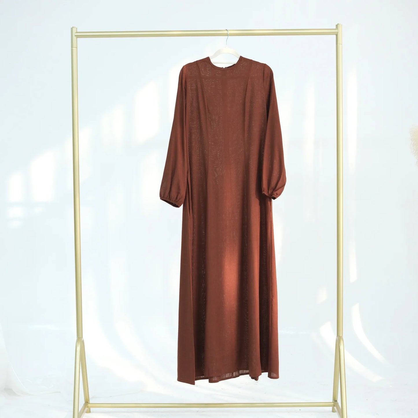 Slim Long Dress – Solid Color Casual Abaya