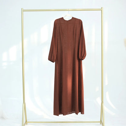 Slim Long Dress – Solid Color Casual Abaya