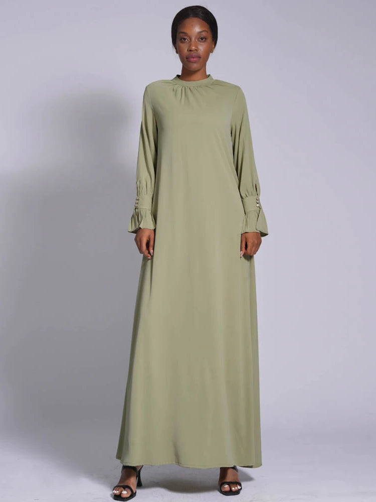 Abaya High Neck Maxi Long Dress