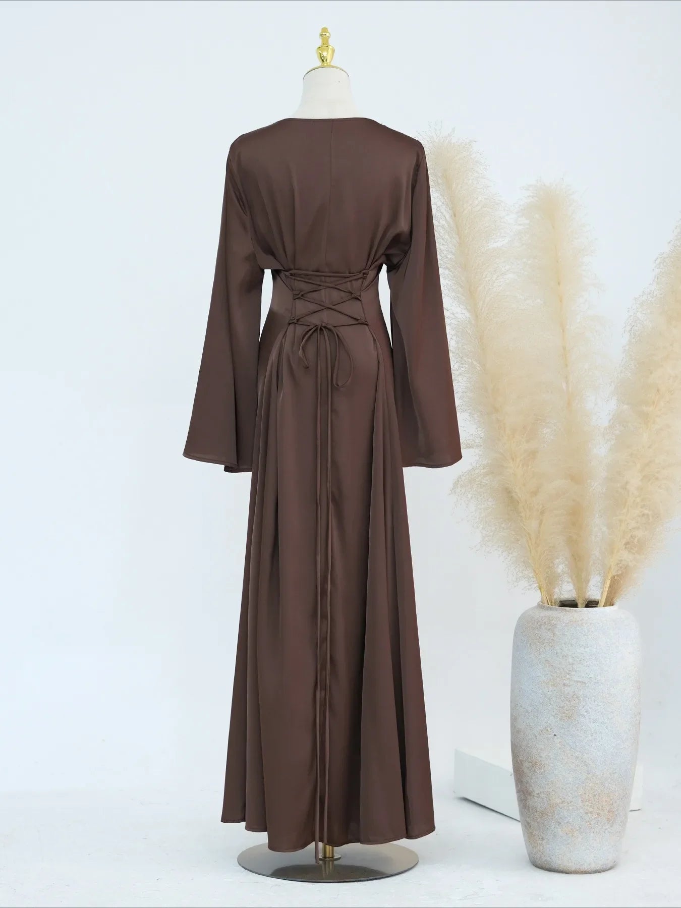 2-Piece Long Robe Abaya Set with Cape