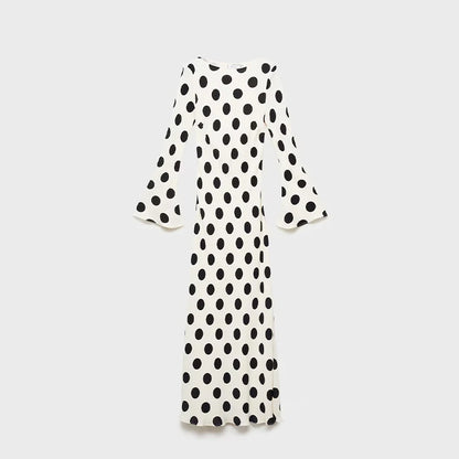Polka Dot Slim Fit Maxi Dress