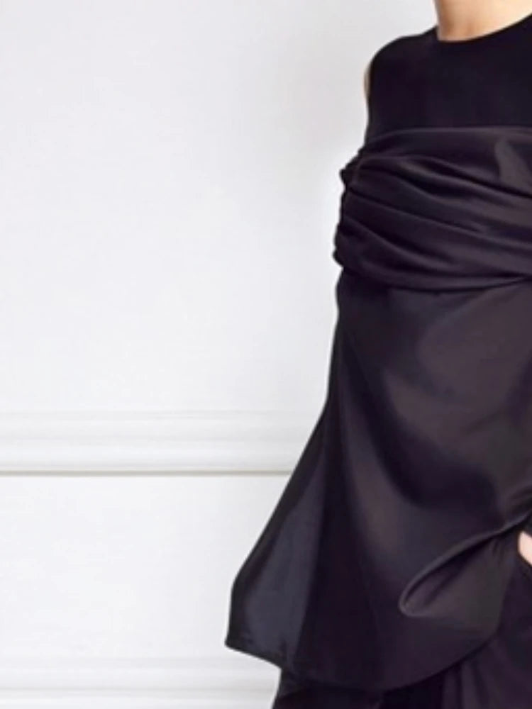 Pant Sets Two-Piece Set – See-Through Blouse & Wide Leg Pocket Loose Pants