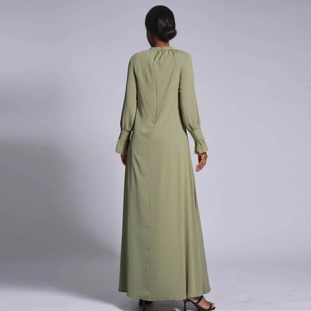 Abaya High Neck Maxi Long Dress