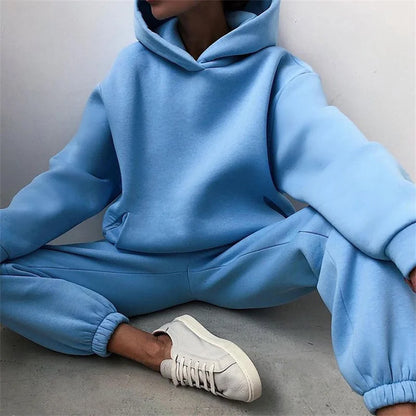 Women’s Tracksuit Suit – Warm Hoodie Sweatshirts &amp; Long Pant Sets