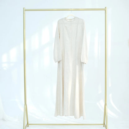 Slim Long Dress – Solid Color Casual Abaya