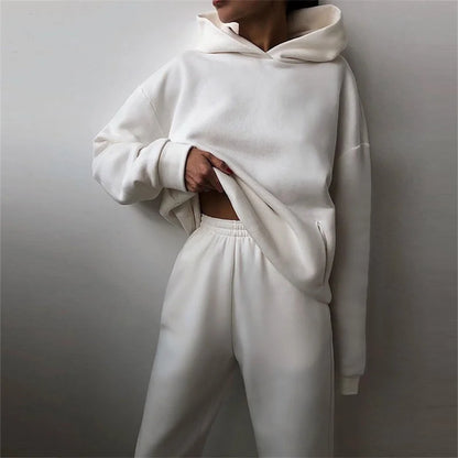Women’s Tracksuit Suit – Warm Hoodie Sweatshirts &amp; Long Pant Sets