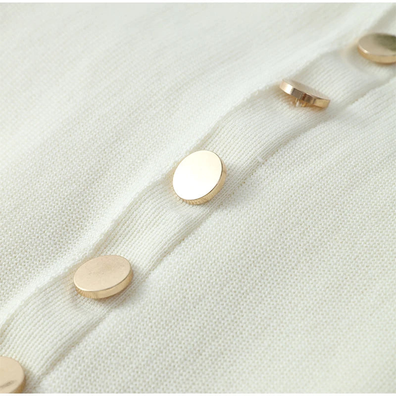 Knitted Single Breasted Long Dress - Sleeveless Bodycon Party Dress