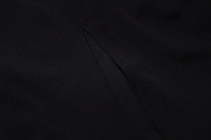 Maxi Dress High Waist Pocket Solid Long Dress
