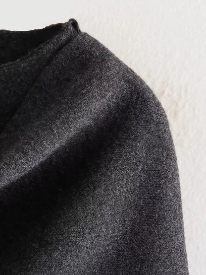Scarf Coat Long Sleeve Knitted Asymmetric Jacket – Casual Streetwear Coat
