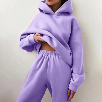 Women’s Tracksuit Suit – Warm Hoodie Sweatshirts &amp; Long Pant Sets