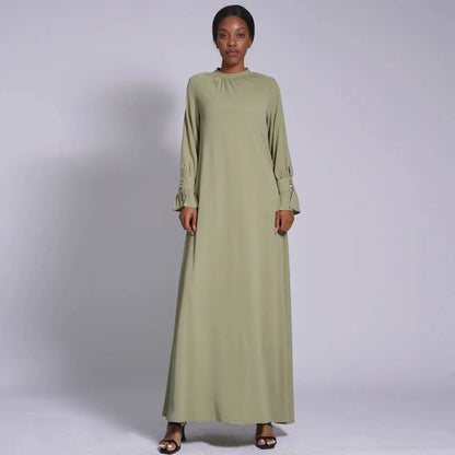 Abaya High Neck Maxi Long Dress